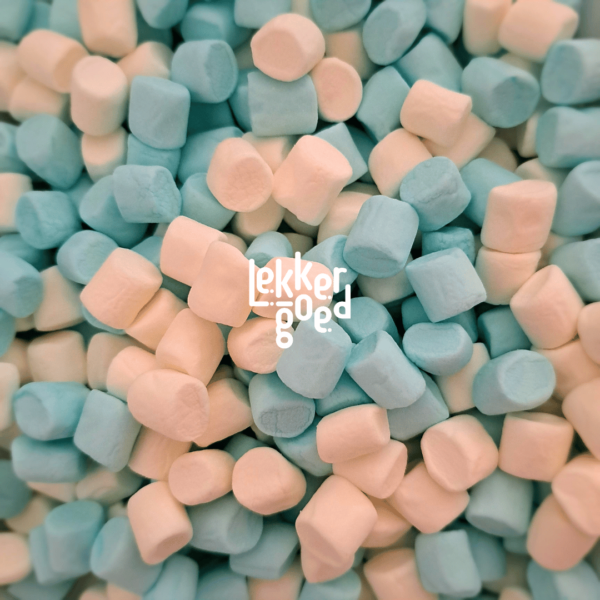 Mini marshmallow blauw wit